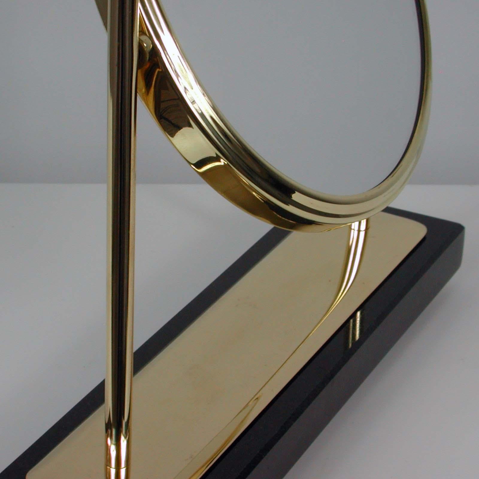 Midcentury Italian Brass and Marble Tilting Table Mirror, 1950s 1