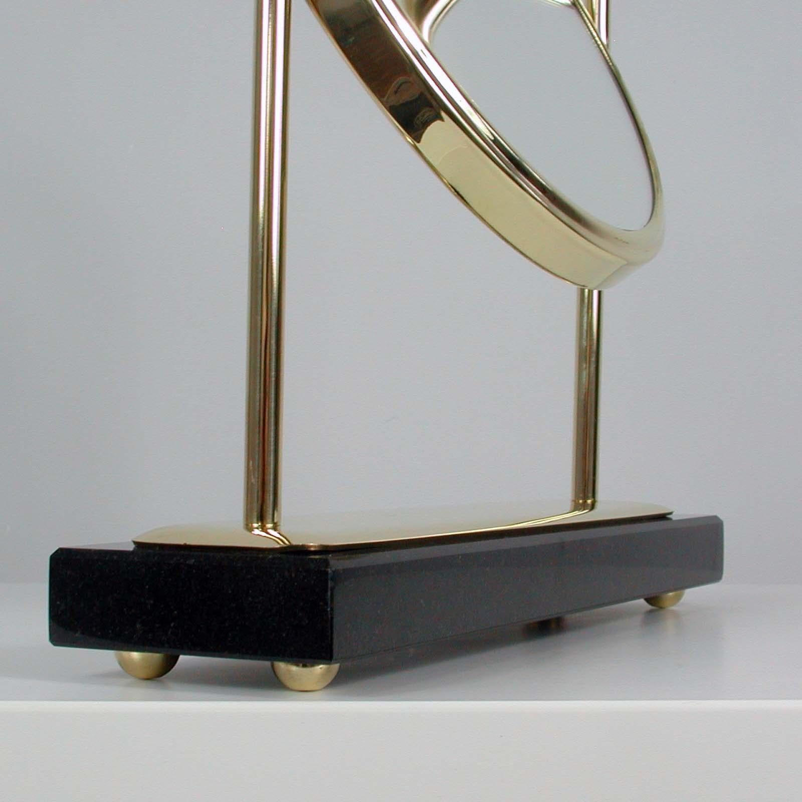 Midcentury Italian Brass and Marble Tilting Table Mirror, 1950s 2