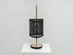Midcentury Italian Brass and Perforated Metal Umbrella Stand, 1950s
