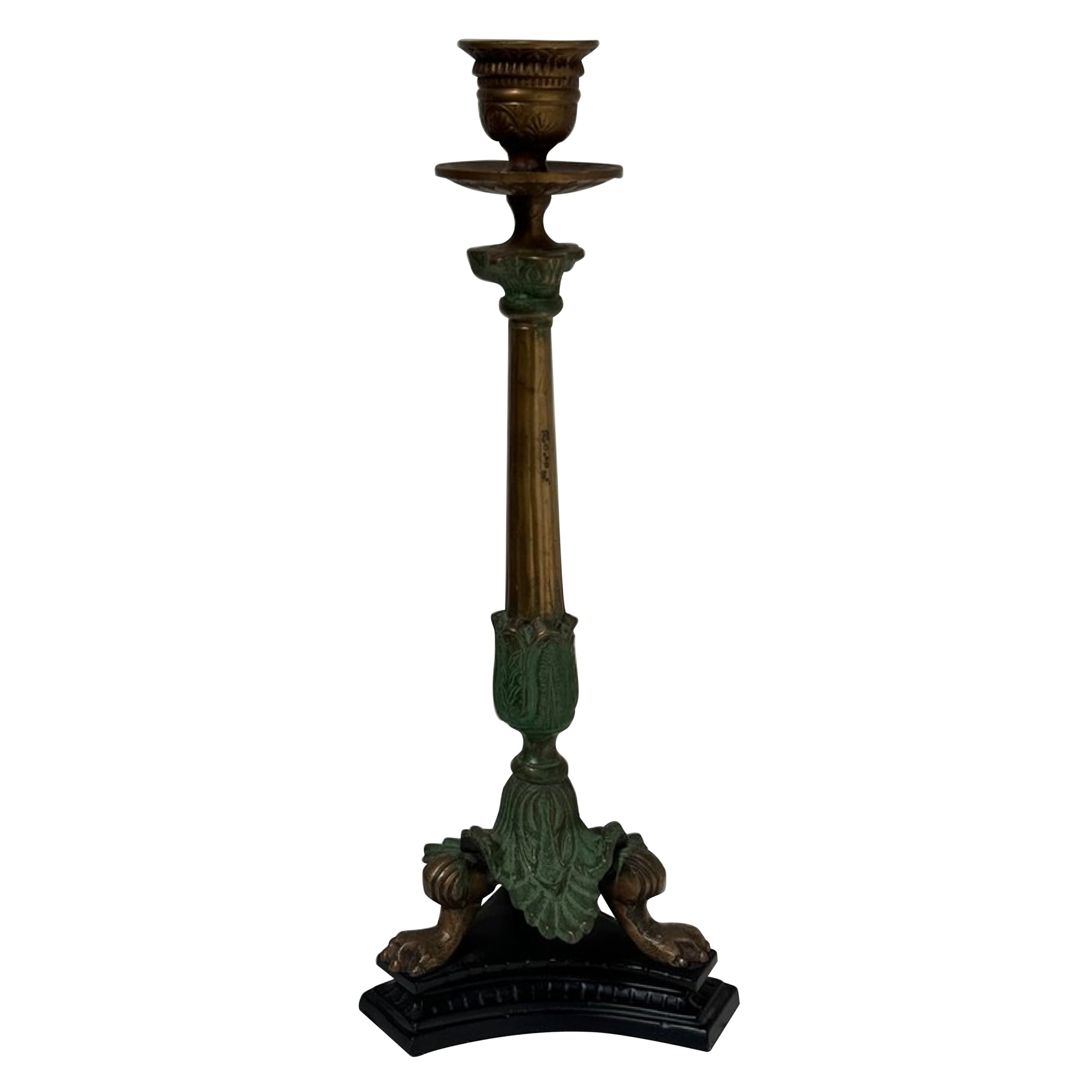 Candeleros italianos de latón y bronce de mediados de siglo en venta