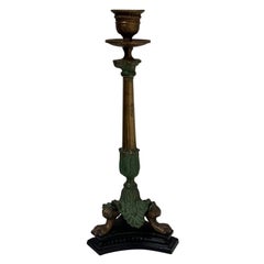 Italienische Messing/Bronze-Kerzenleuchter aus der Jahrhundertmitte