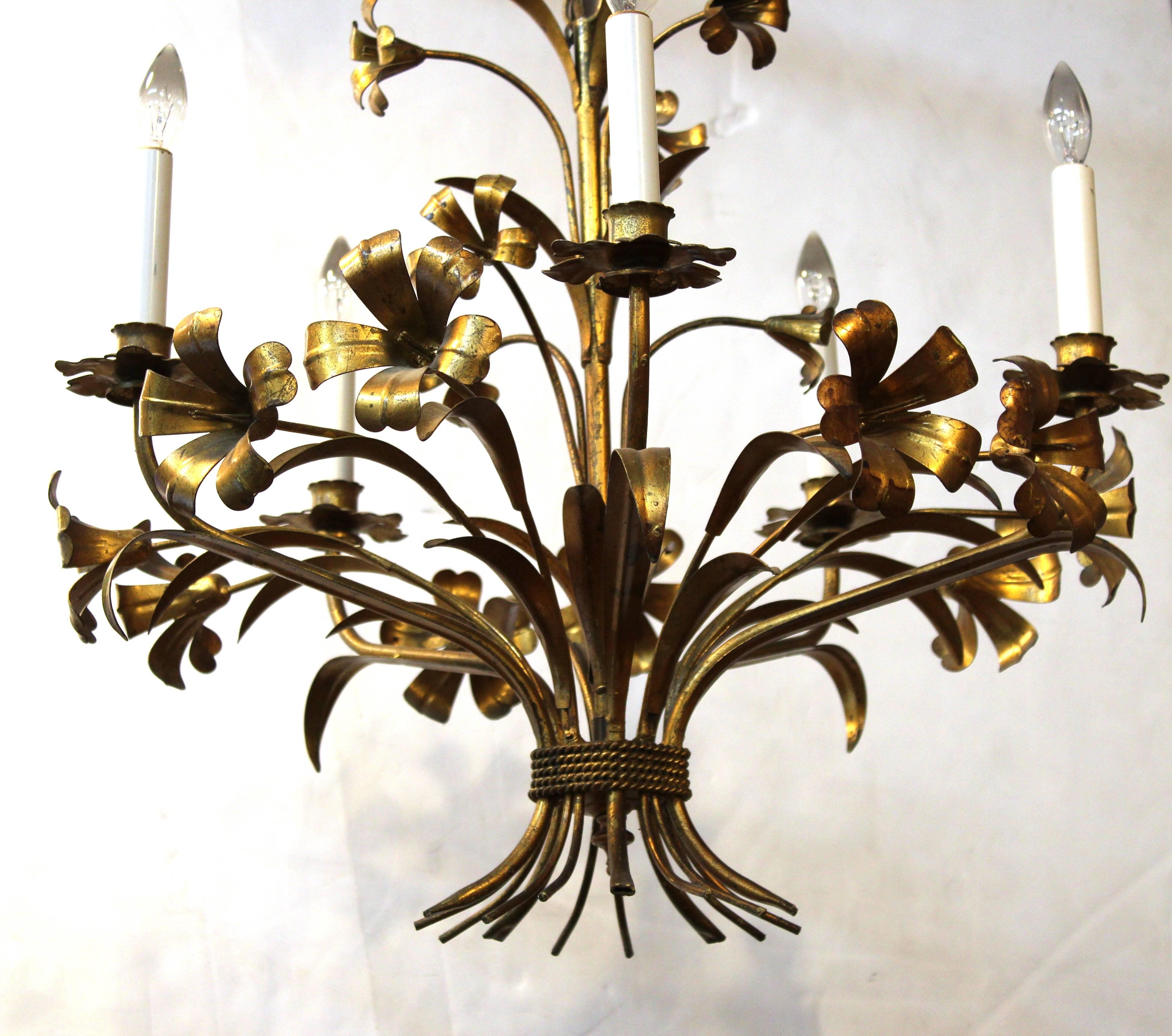 brass flower chandelier