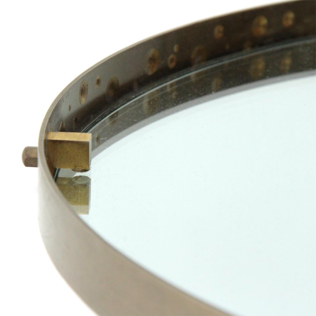 Midcentury Italian Brass Frame Mirror, 1950s 3