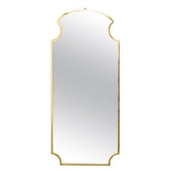 Midcentury Italian Brass Framed Mirror