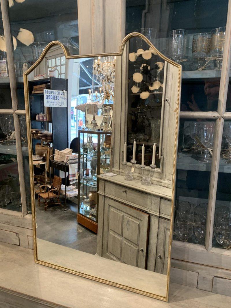 20th Century Midcentury Italian Brass Mirror-Eye Catching Frame For Sale
