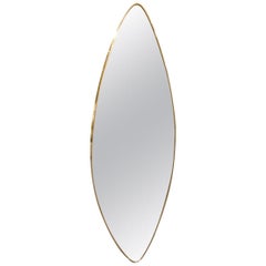 Midcentury Italian Brass Oblong Mirror