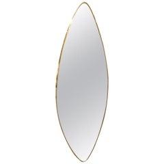 Vintage Midcentury Italian Brass Oblong Mirror