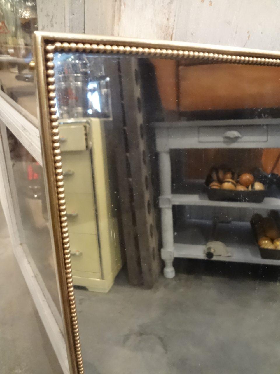 Midcentury Italian Brass Rectangular Mirror In Good Condition In Copenhagen K, DK