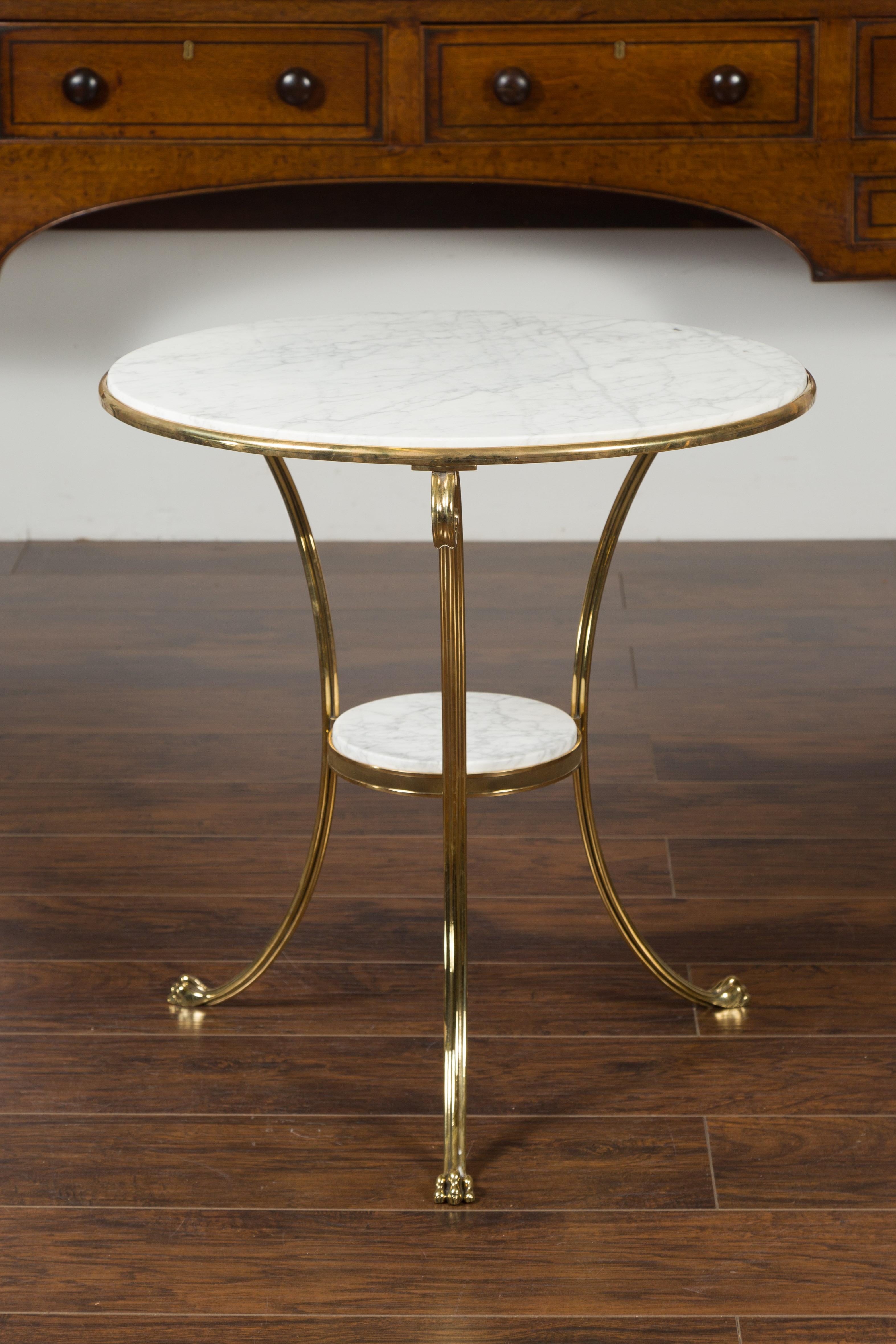 marble and brass side table