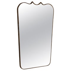 Midcentury Italian brass wall mirror attributed to Gio Ponti