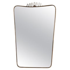 Midcentury Italian brass wall mirror attributed to Gio Ponti, Italy 1950