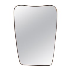 Midcentury Italian brass wall mirror attributed to Gio Ponti, Italy 1950