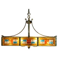 Midcentury Italian Brutalist Colors Murano Chandelier by Longobard for Poliarte