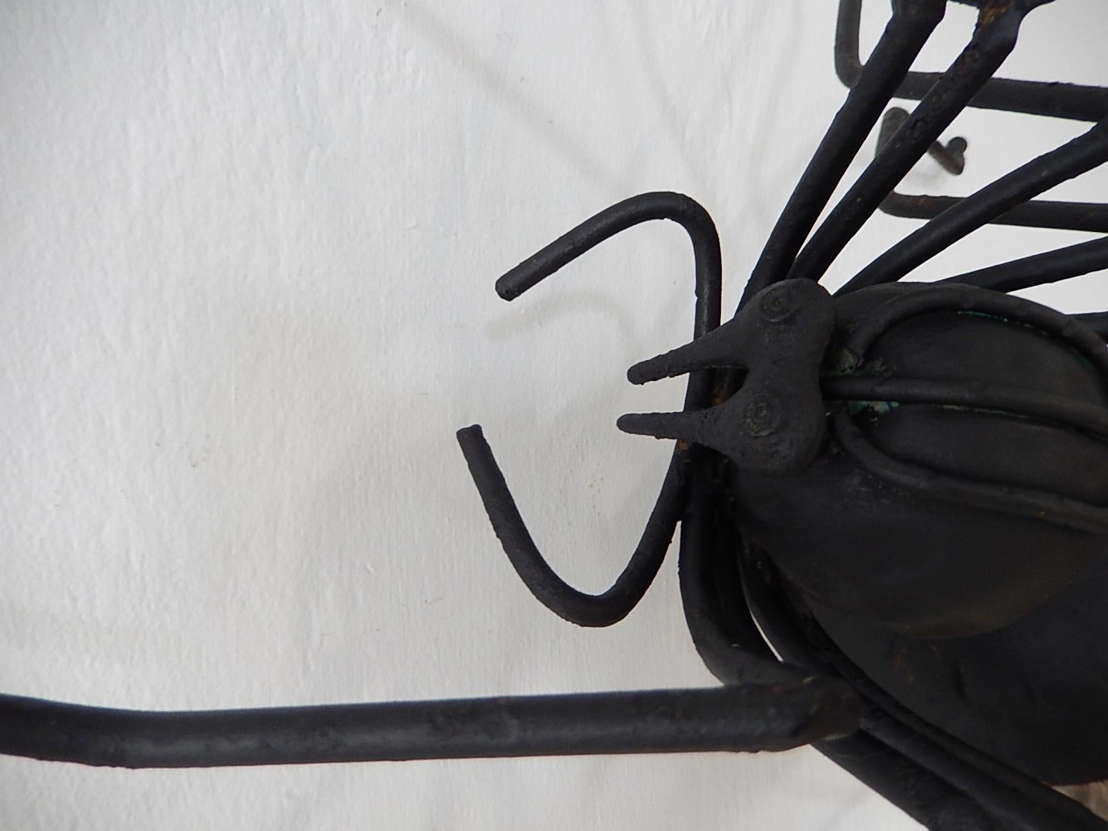 Mid-20th Century Midcentury Italian Brutalist Spider Dark Amethyst Glass Body Sconce