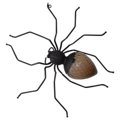 Midcentury Italian Brutalist Spider Dark Amethyst Glass Body Sconce