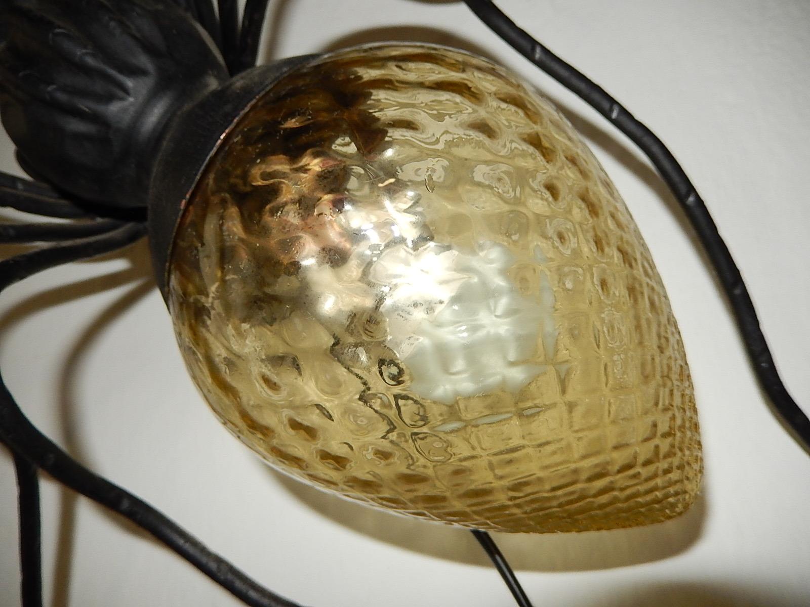 Midcentury Italian Brutalist Spider Yellow Glass Body Sconce For Sale 5