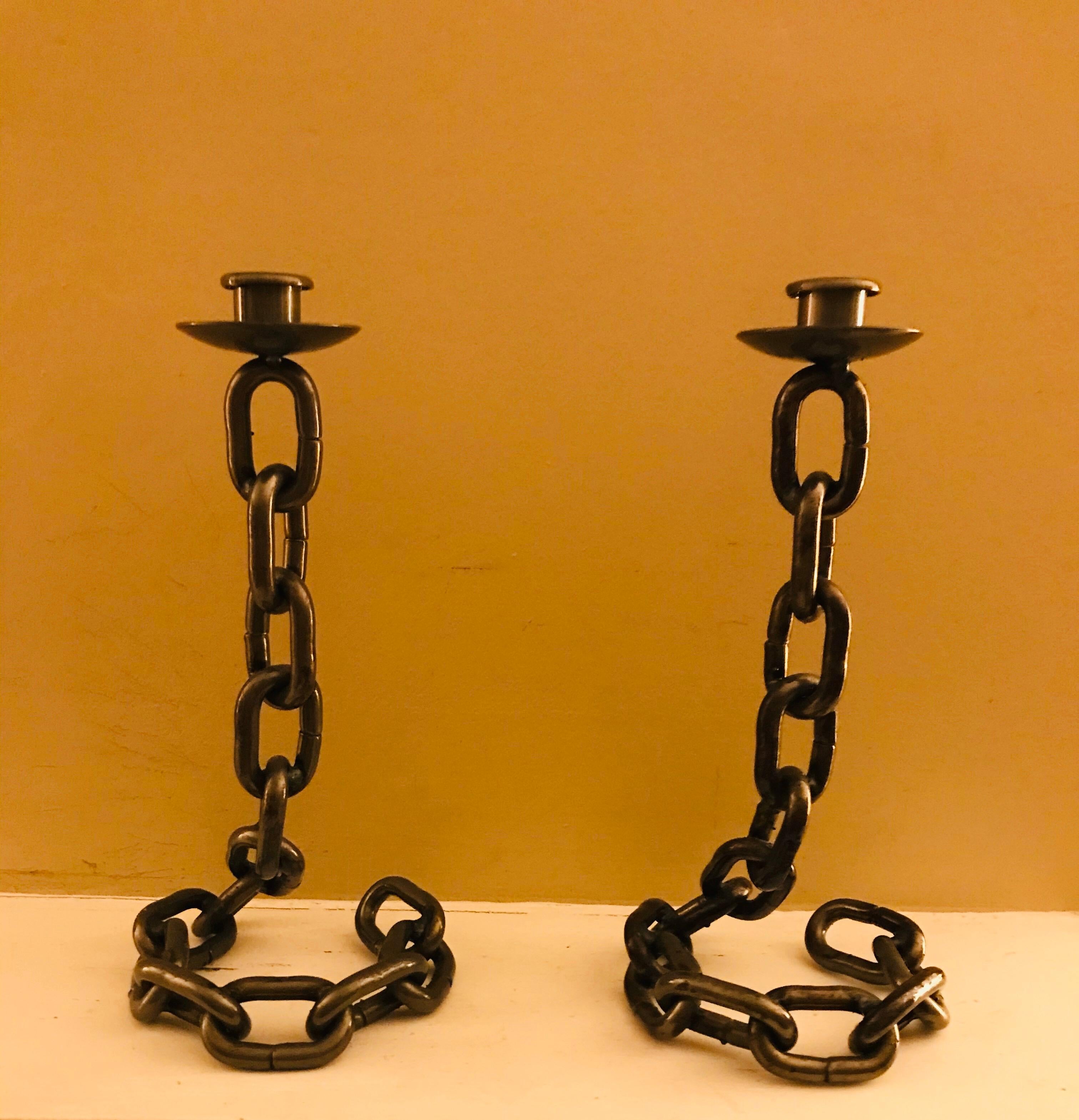 chain link candle holder