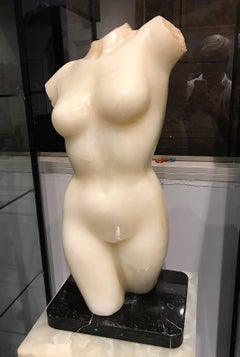 Midcentury Italian Carved Onyx Female Torso