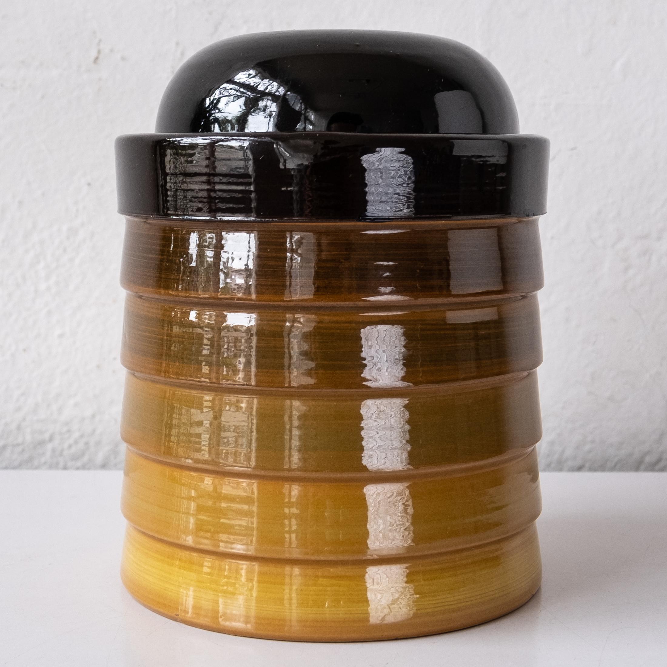 Mid-Century Italian Ceramic Lidded Jar Raymor, 1960s For Sale 2