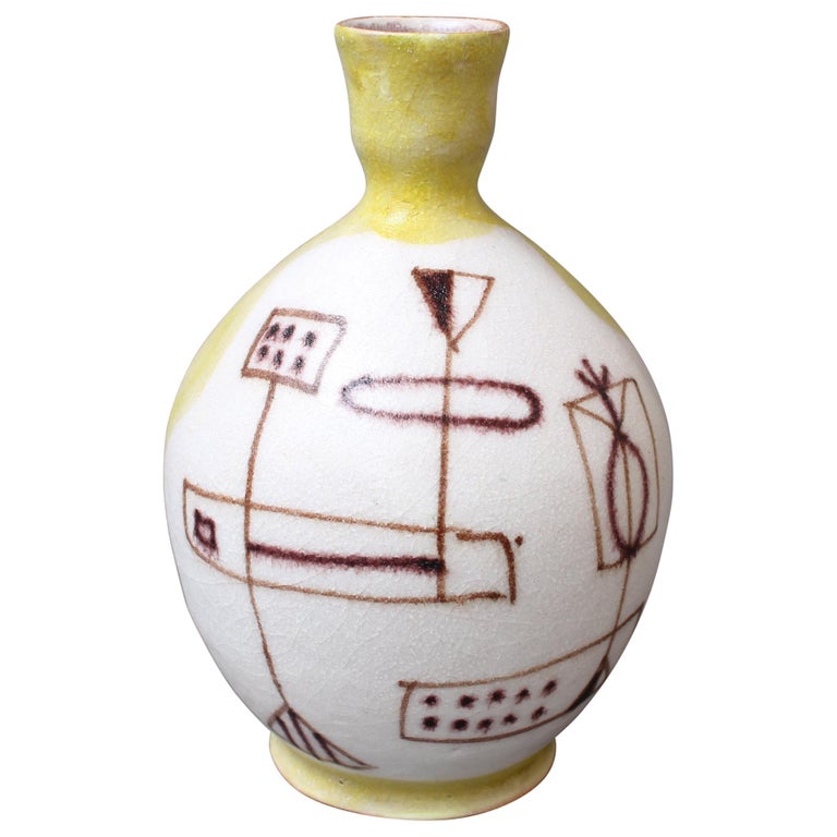 Midcentury Italian Ceramic Vase by Guido Gambone, 'circa 1950s' For Sale