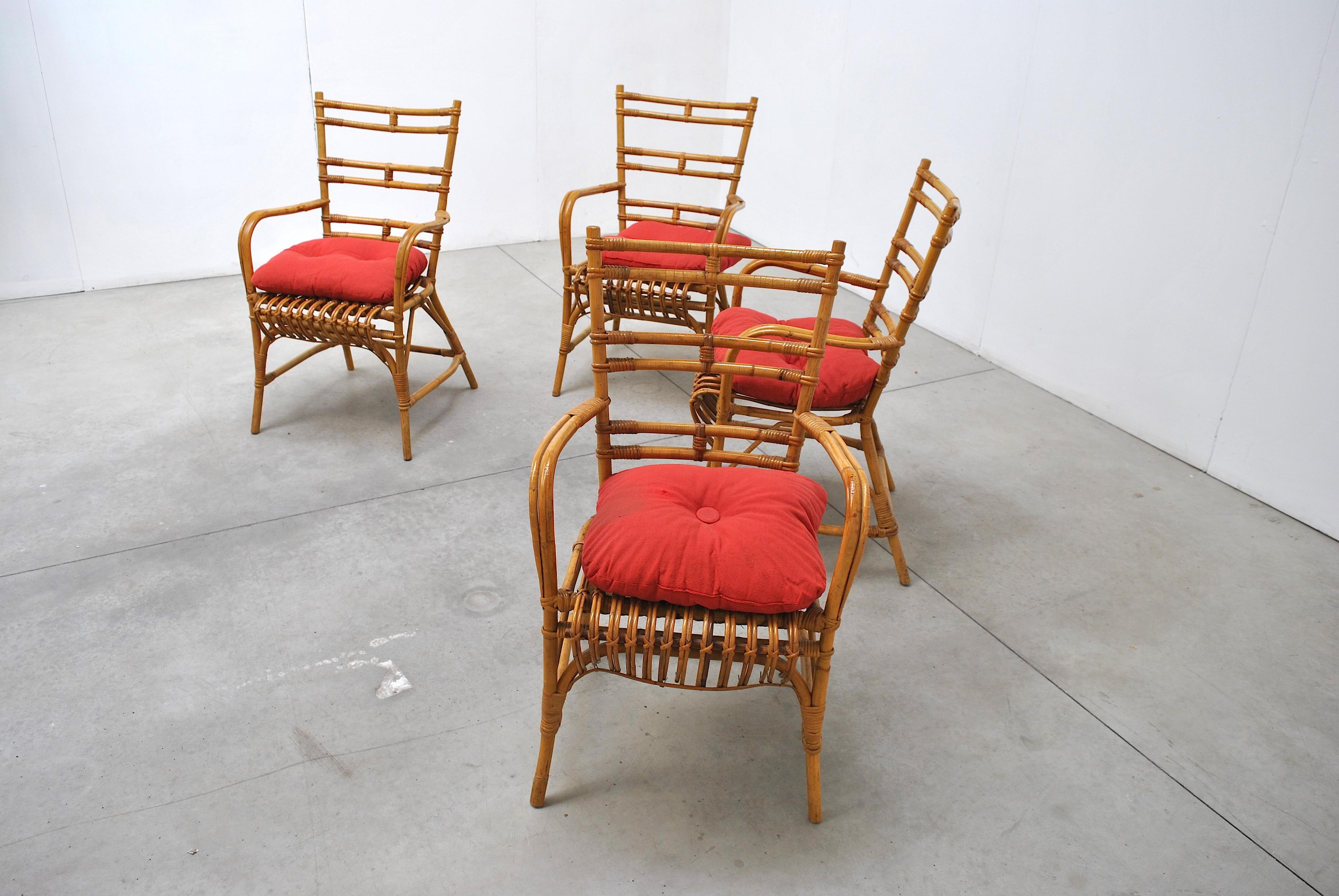 Mid-Century Modern Midcentury Italian Chairs in Bambù, 1960s