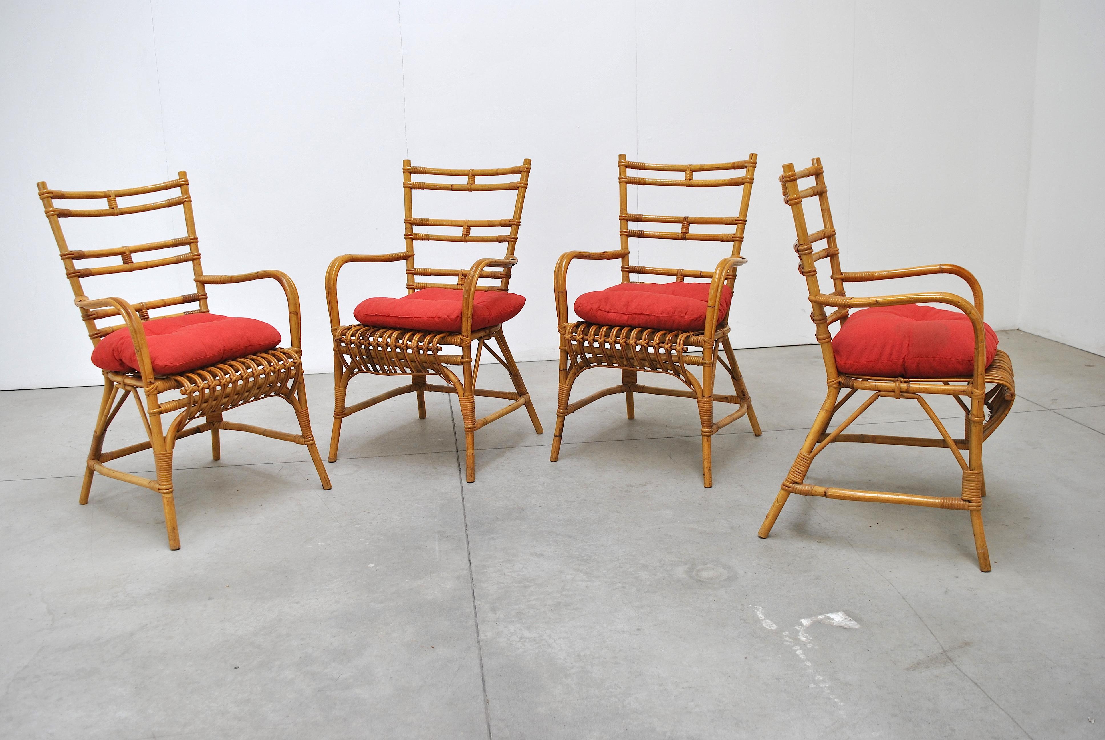 Mid-20th Century Midcentury Italian Chairs in Bambù, 1960s