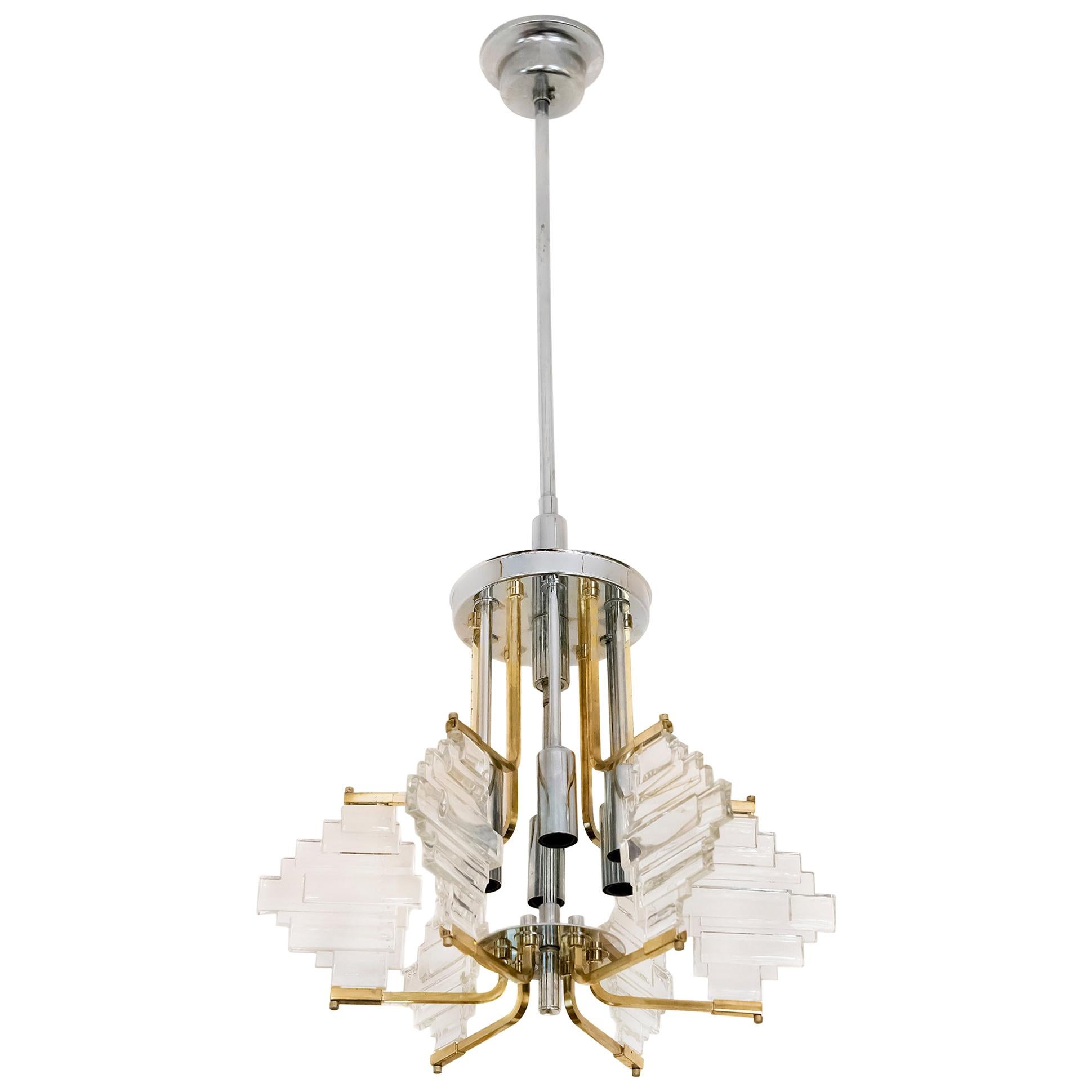 Midcentury Italian Chandelier by Sciolari, circa 1960