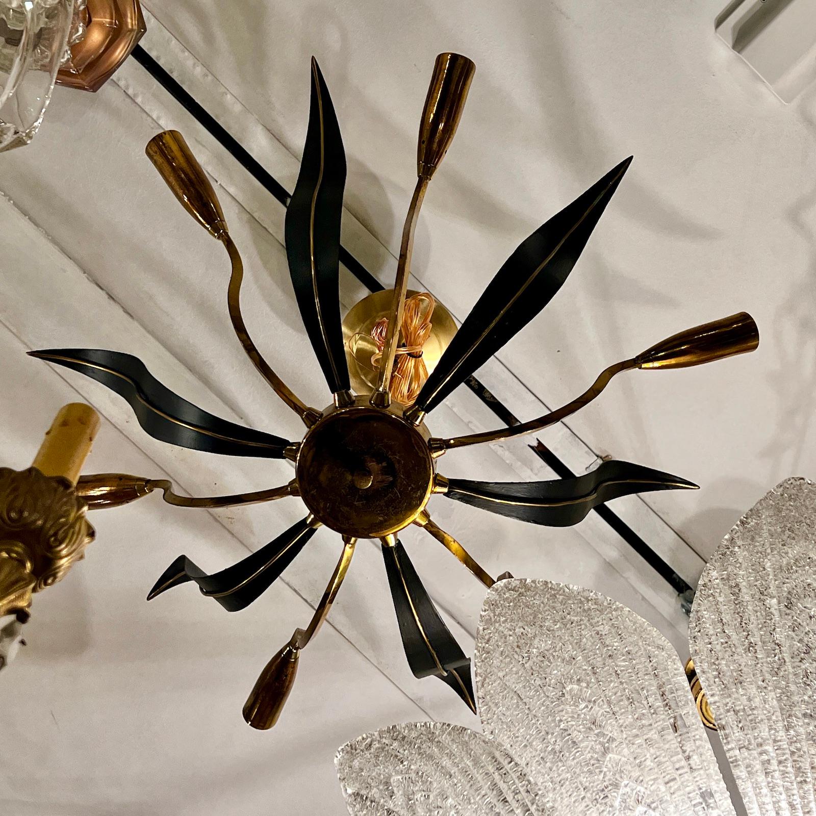 Araña italiana dorada de la década de 1960 con elementos pintados.

Medidas:
Caída: 16
Diámetro: 25