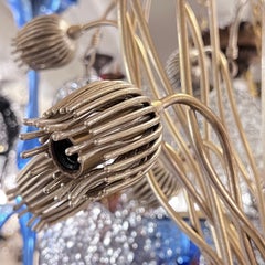 Midcentury Italian Chandelier with Glass Drops