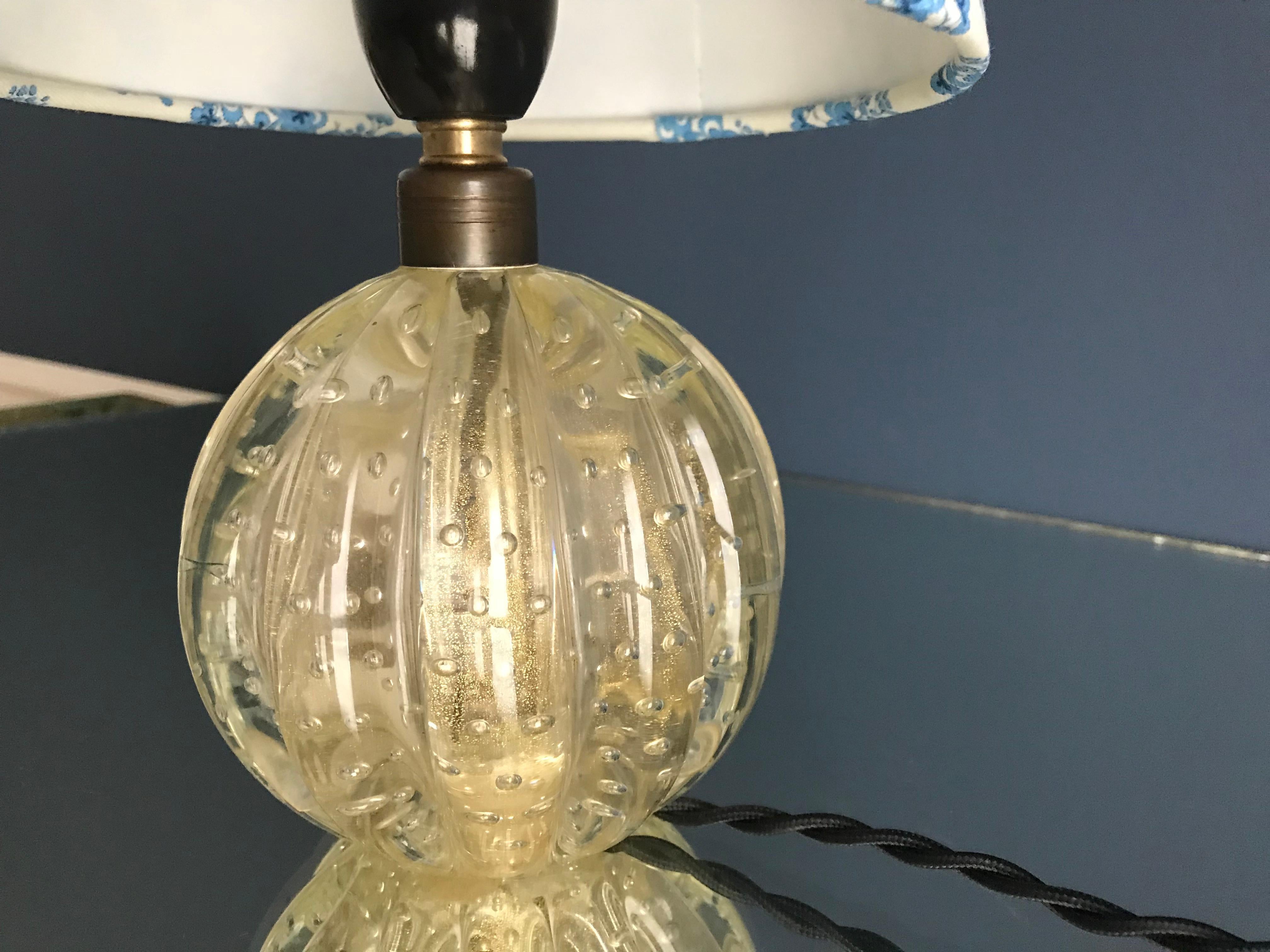 Mid-20th Century Midcentury Italian Clear Murano Glass Table Lamp