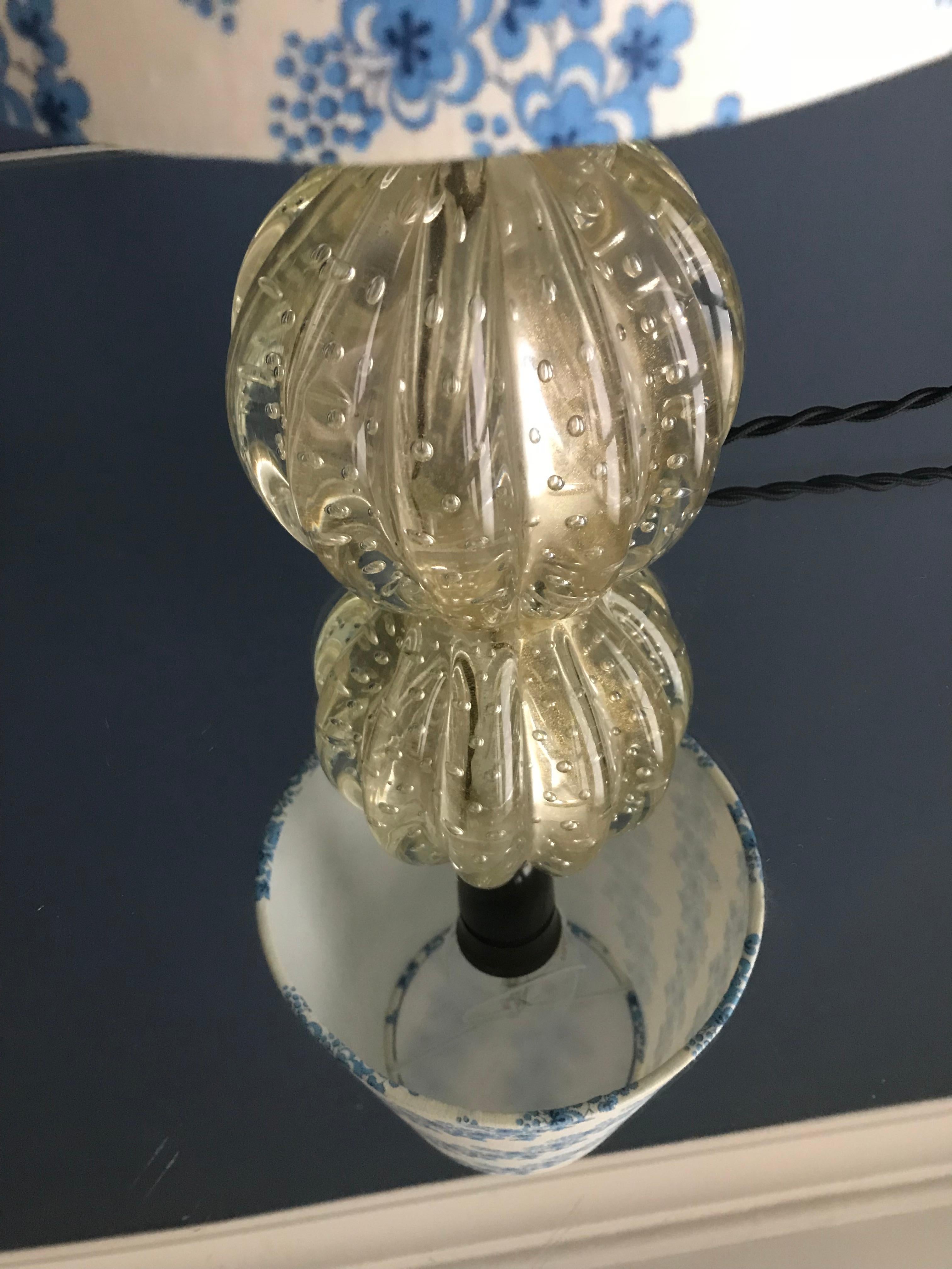 Midcentury Italian Clear Murano Glass Table Lamp 1