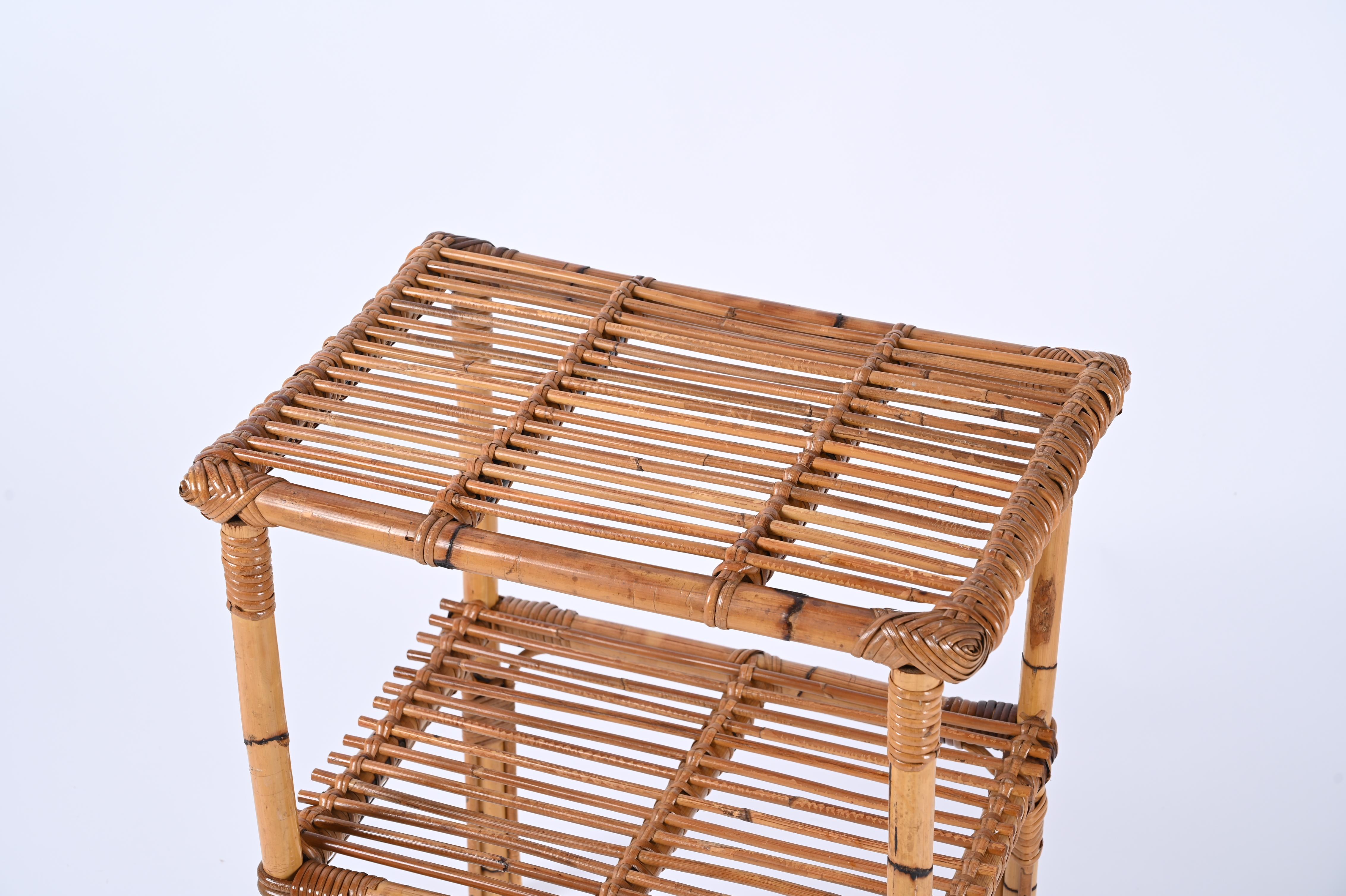 Mid-Century Modern Midcentury Italian Coffee Table in Bamboo and Rattan, Italy 1960s For Sale