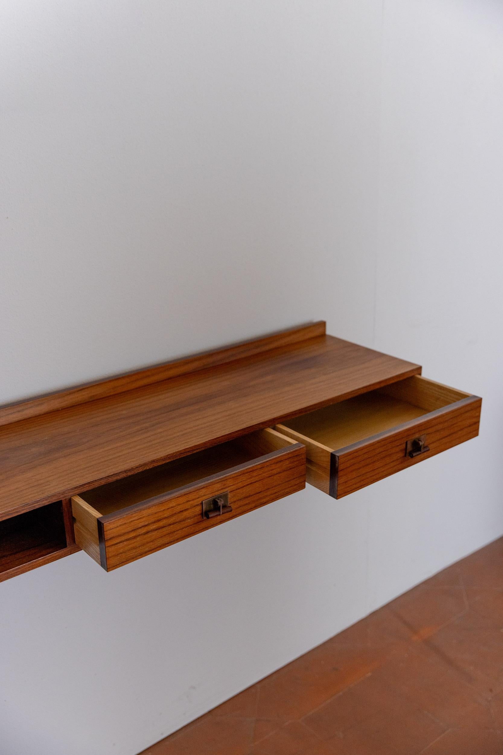 Wood Midcentury italian console table by Poggi Pavia