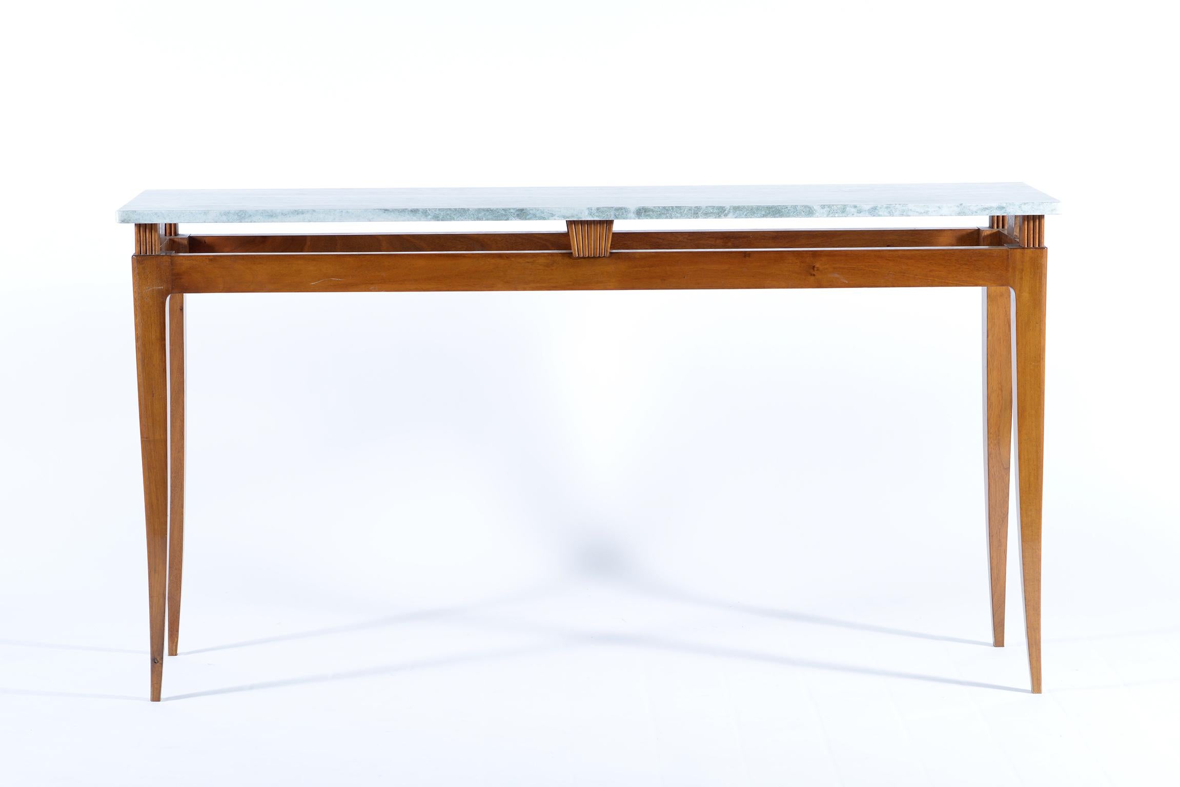 Mid-Century Modern Midcentury Italian Console Table Marble Top, Florence, 1940