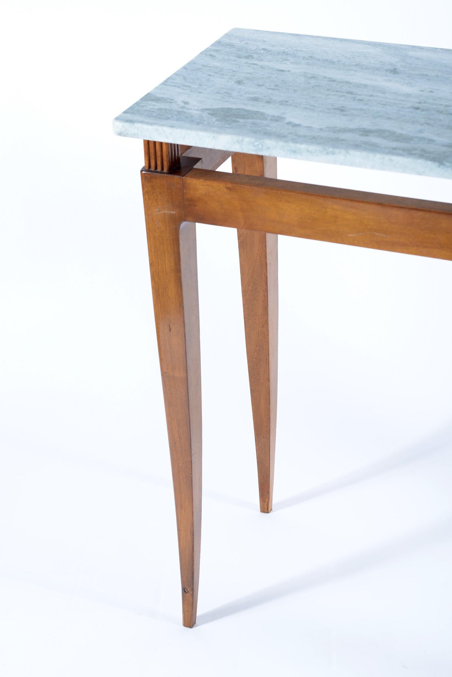 Midcentury Italian Console Table Marble Top, Florence, 1940 3