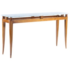 Midcentury Italian Console Table Marble Top, Florence, 1940