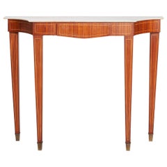 Midcentury Italian Console Table Palisander Wood and Marble Top by Paolo Buffa