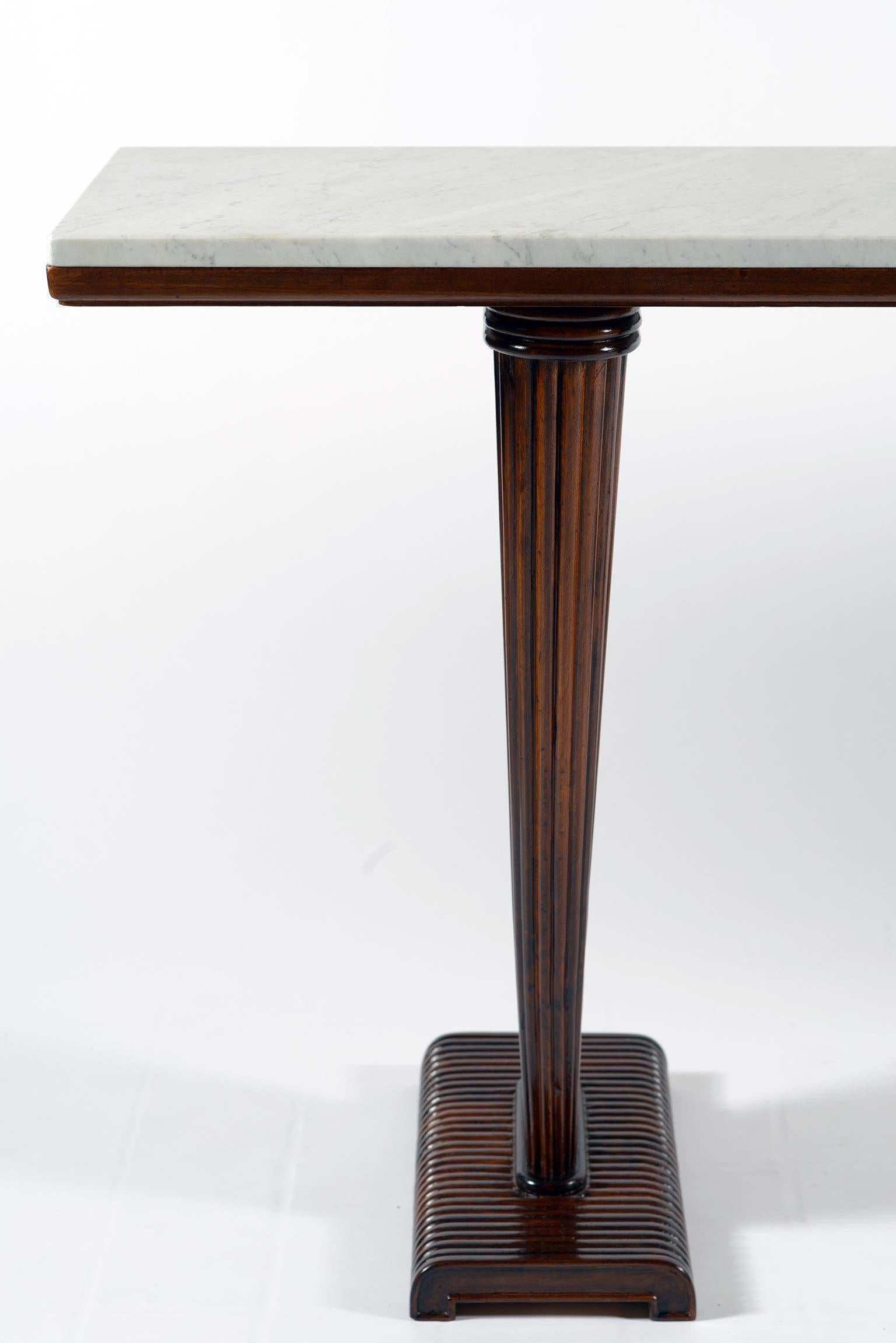 Midcentury Italian Console with White Marble Top, 1940 9