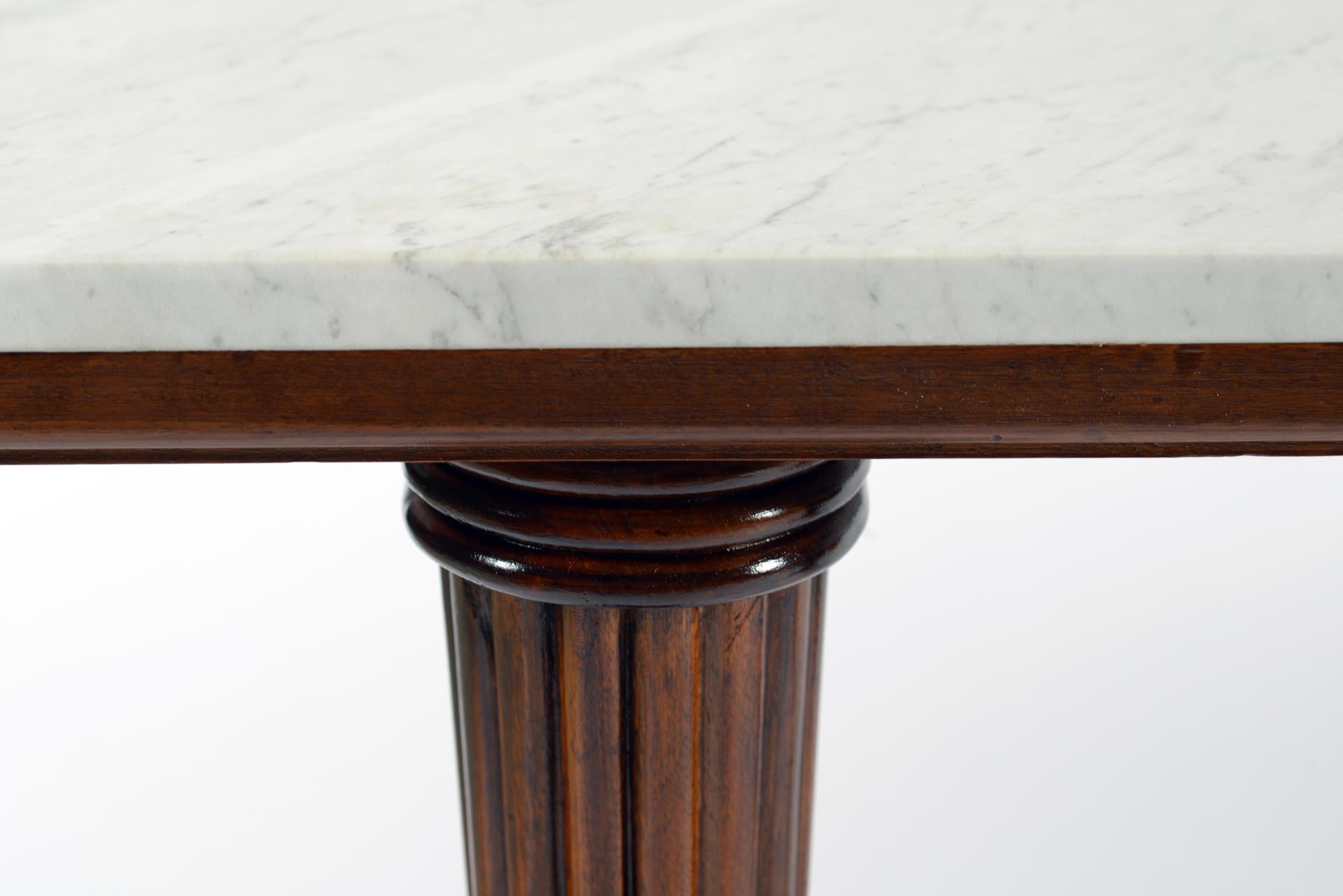 Midcentury Italian Console with White Marble Top, 1940 2