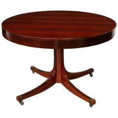 Midcentury Italian Convertible Dining Table with Self Containing Leaf