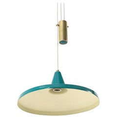Midcentury italian counterweight pendant lamp, 1950s