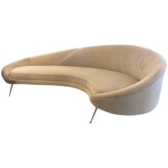 Midcentury Italian Curved Sofa by Federico Munari
