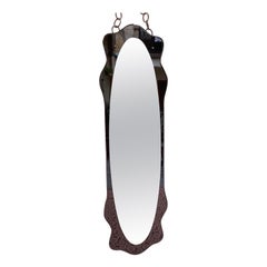 Midcentury Italian Curvy Cristal Arte Wall Mirror