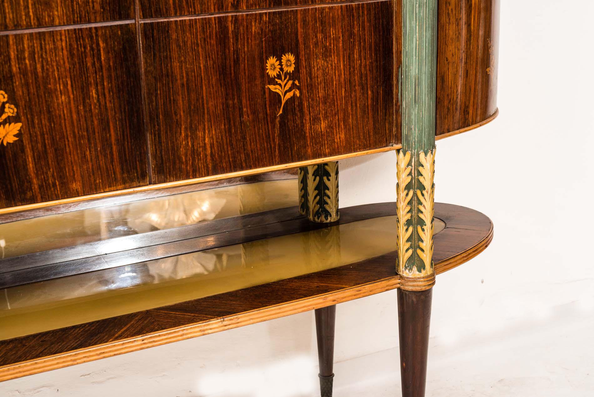 Ensemble de salle à manger italienne du milieu du siècle avec table et meuble de bar, 1940 en vente 4