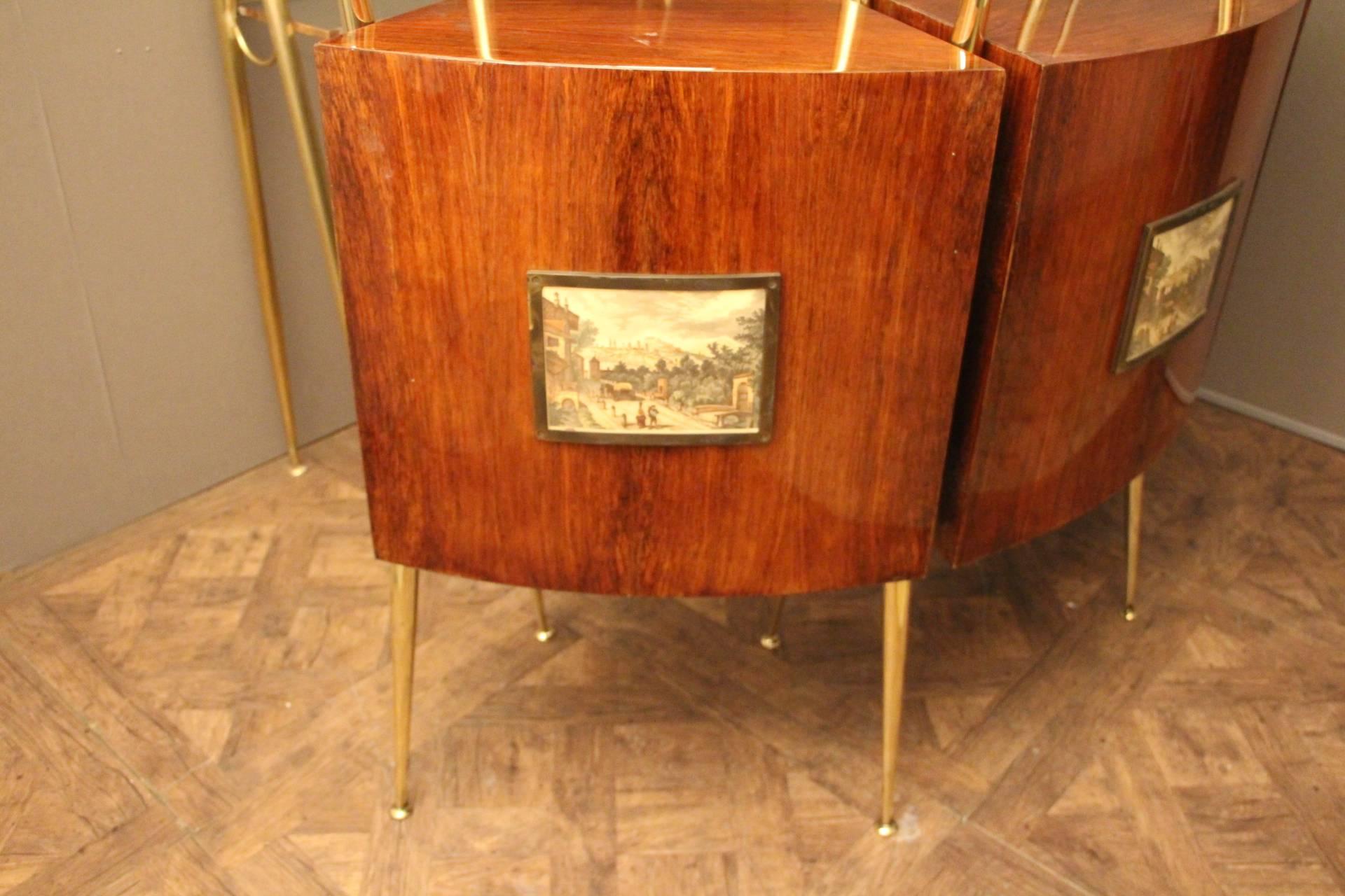 Mid-Century Modern Midcentury Italian Dry Bar Cabinet in the Style of Gio Ponti
