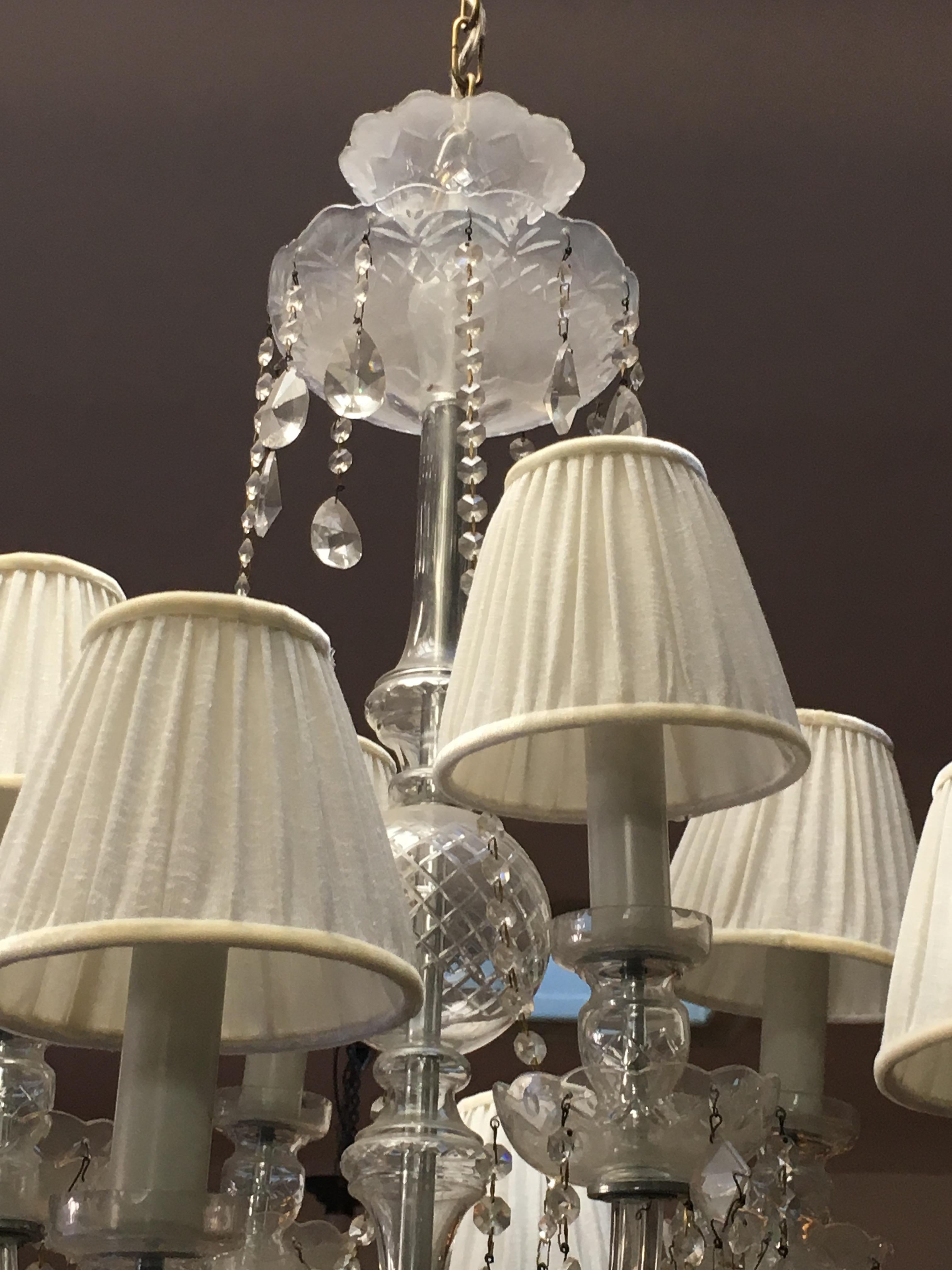 Midcentury Italian Eight Bulbs Crystal Chandelier from 1960s For Sale 6