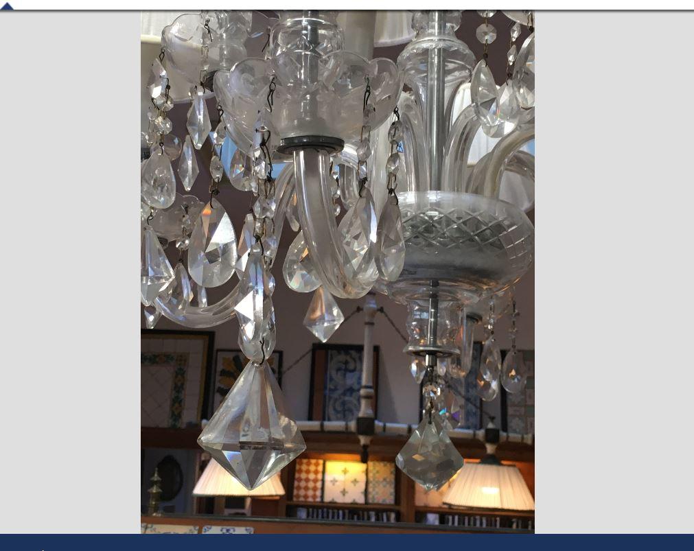 Midcentury Italian Eight Bulbs Crystal Chandelier from 1960s For Sale 12