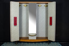 Midcentury Italian Entrance Wardrobe with Mirror by Umberto Mascagni