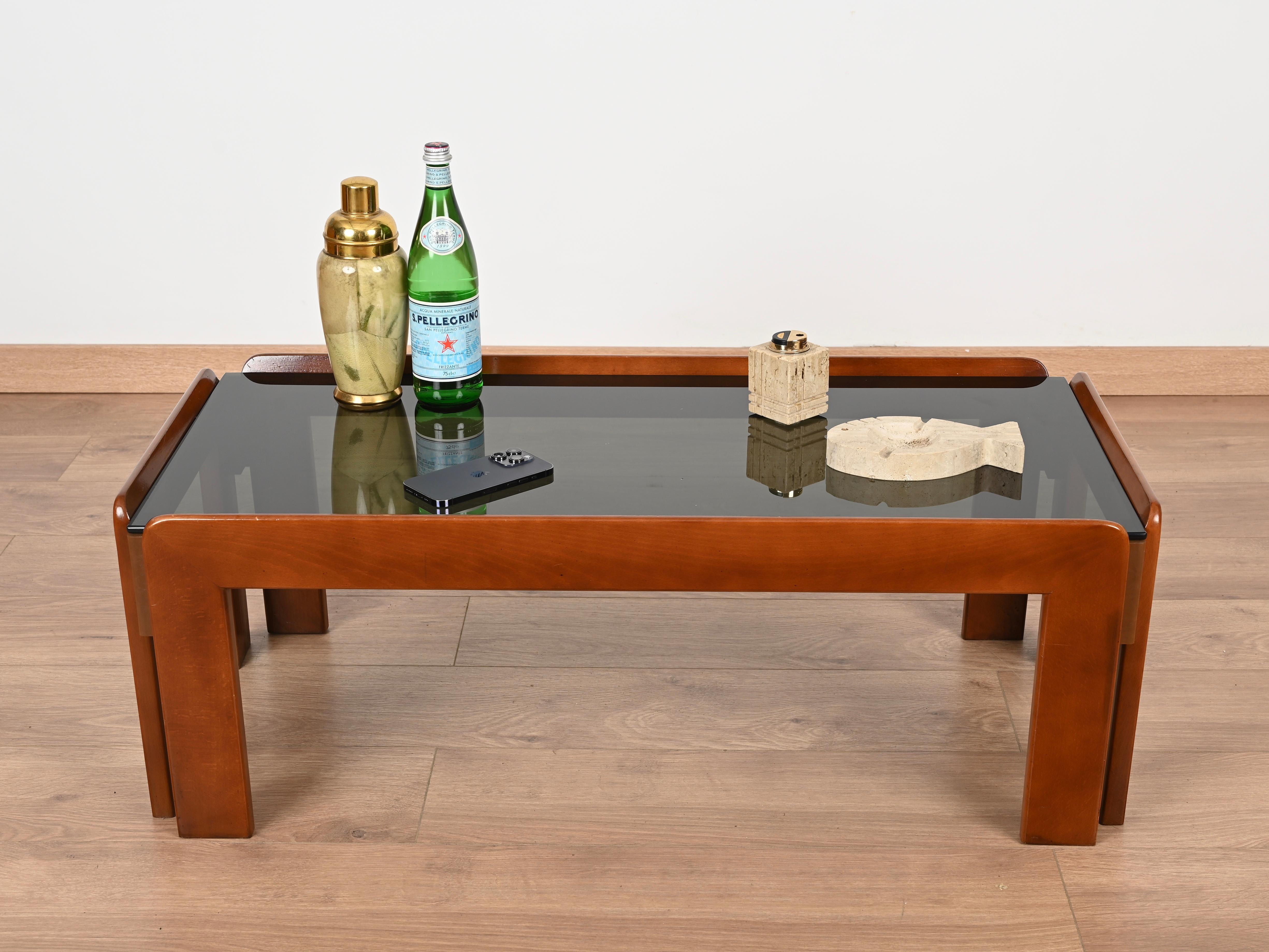 Cenicero de pez italiano de mediados de siglo en mármol travertino by Mannelli, Italia Años 70 siglo XX