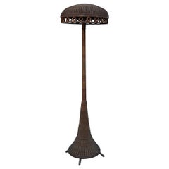 Midcentury Italian Floor Lamp Bamboo Italian Design, 1940s